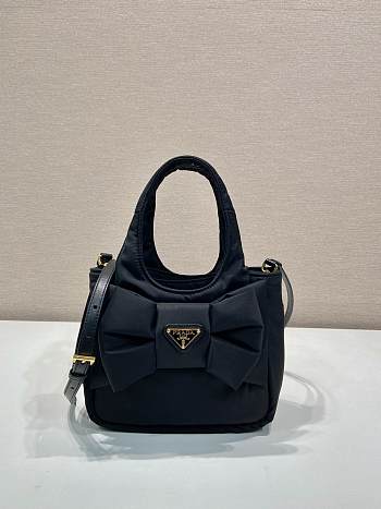 Bagsaaa Prada Padded Re-Nylon mini-bag with bow 1BA359 black - 18cm