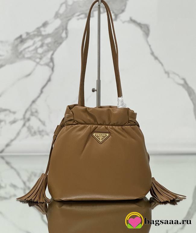 Bagsaaa Prada Nappa leather shoulder bag 1BG541 brown - 30cm - 1