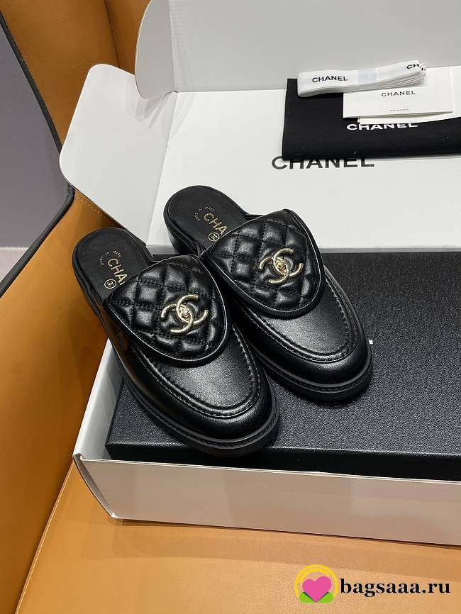 Bagsaaa Chanel Black Mule 2cm - 1