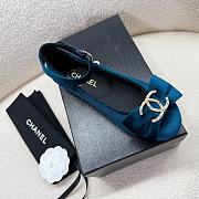 Bagsaaa Chanel Mary Janes Blue Velvet G46022 - 2