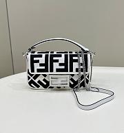 Bagsaaa Fendi by Marc Jacobs Baguette Mini White and Black Canvas Bag with FF Embroidery - 19.5cm - 1