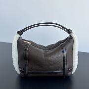 Bagsaaa Bottega Veneta Wallace Mini Lamb Fur Top-Handle Bag - 20cm - 1