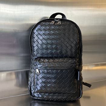 Bagsaaa Bottega Veneta Small Intrecciato Backpack Black - 41cm