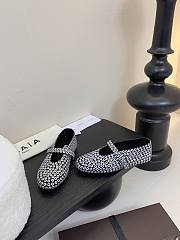 Bagsaaa Alaia Ballet Flats In Glass Eyelet Suede Goatskin Black - 3