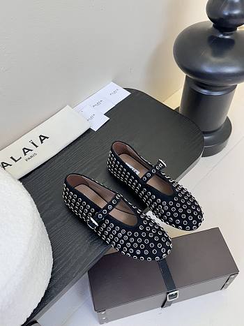 Bagsaaa Alaia Strass Ballet Flats Black