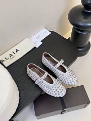 Bagsaaa Alaia Strass Ballet Flats Gray - 1