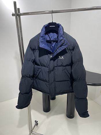 Bagsaaa Balenciaga Loop Sport Icon Reversible Puffer in Black/blue