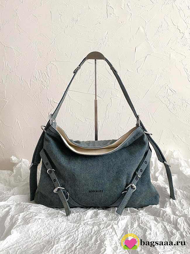 Bagsaaa Givenchy Medium Voyou bag in washed denim - 40cm - 1