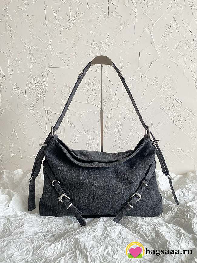 Bagsaaa Givenchy Medium Voyou bag in denim black - 40cm - 1