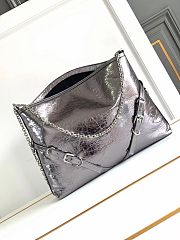 Bagsaaa Givenchy Medium Voyou bag in laminated leather silver - 40cm - 1