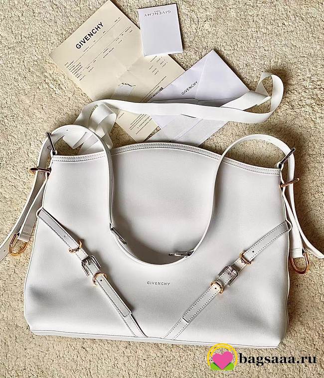 Bagsaaa Givenchy Medium Voyou bag in leather ivory - 40cm - 1