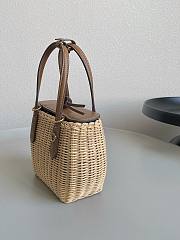 Bagsaaa Miu Miu wicker and leather handbag - 20cm - 4