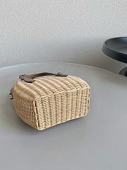 Bagsaaa Miu Miu wicker and leather handbag - 20cm - 2