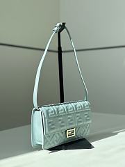 Bagsaaa Fendi Wallet On Chain Baguette Light blue nappa leather wallet - 21cm - 4