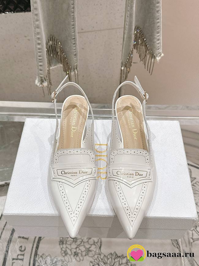 Bagsaaa Dior Boy Slingback Pump White Calfskin - 1