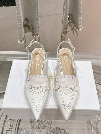 Bagsaaa Dior Boy Slingback Pump White Calfskin