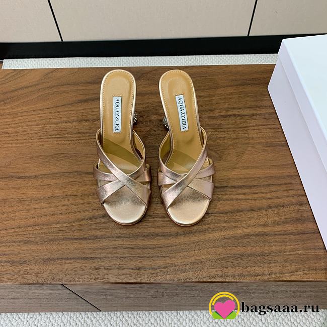 Bagsaaa Aquazzura Yes Baby Mule 95 Gold - 1