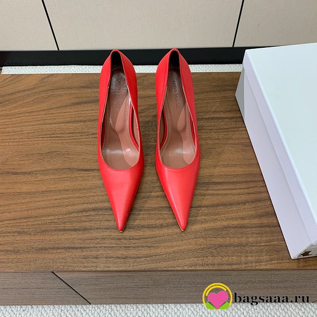 Bagsaaa Amina Muaddi Barbara Pump 105 Red Nappa - 1