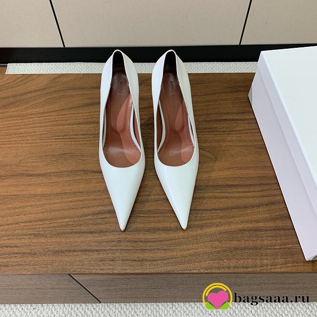 Bagsaaa Amina Muaddi Barbara Pump 105 White Nappa - 1