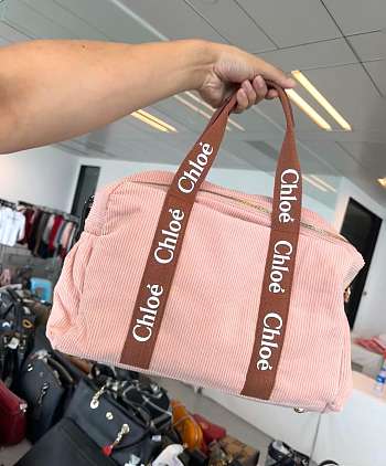 Bagsaaa Chloe Pink Corduroy Mum Bag - 43cm