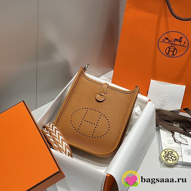 Bagsaaa Hermes Evelyne Bag Brown Togo - 18cm - 1