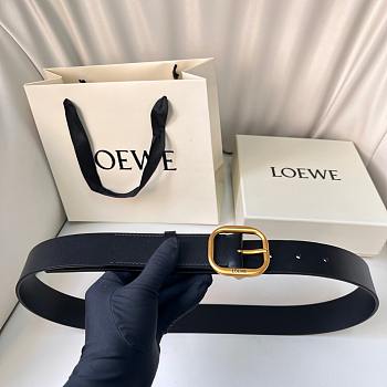 Bagsaaa Loewe Rounded soft belt in classic calfskin black - 3.5cm