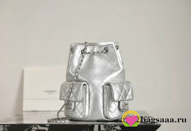 Bagsaaa Chanel Backpack AS5310 Silver Lambskin - 24.5 x 18 x 8cm - 1