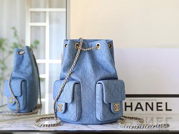 Bagsaaa Chanel Backpack AS5310 Blue Denim - 24.5 x 18 x 8cm