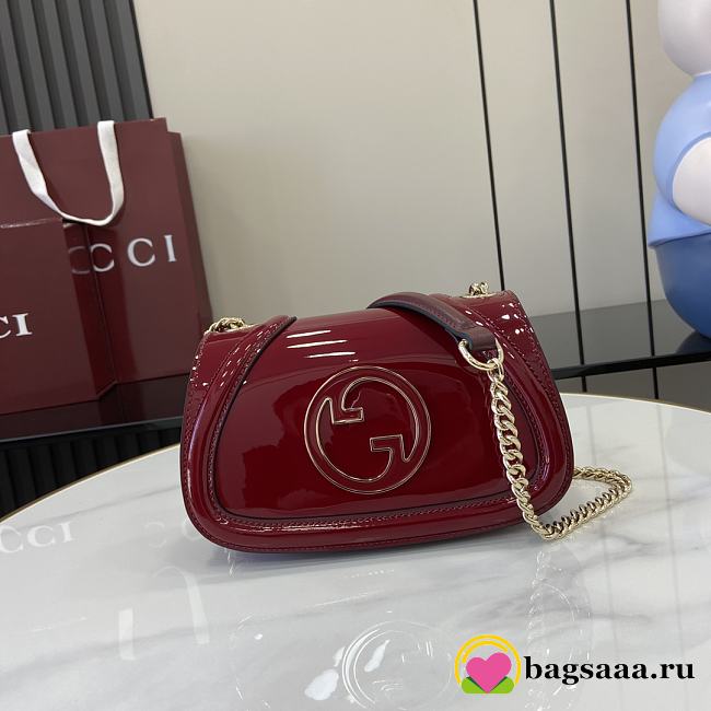 Bagsaaa Gucci Blondie mini shoulder bag 815711 red patent - 21.5 x 11 x 8 cm - 1