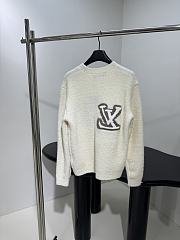 Bagsaaa LV Intarsia Crewneck Milky White - 2