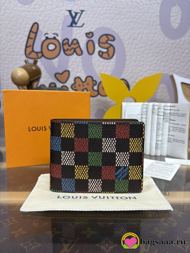 Bagsaaa Louis Vuitton N00185 Slender Wallet Multicolor - 11cm - 1