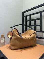 Bagsaaa Loewe Puzzle Edge Large Suede Messenger Bag Brown - 33cm - 3