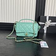 Bagsaaa Chanel Flap Bag with Top Handle AS5317 Green Lambskin - 22 x 24 x 6cm - 1