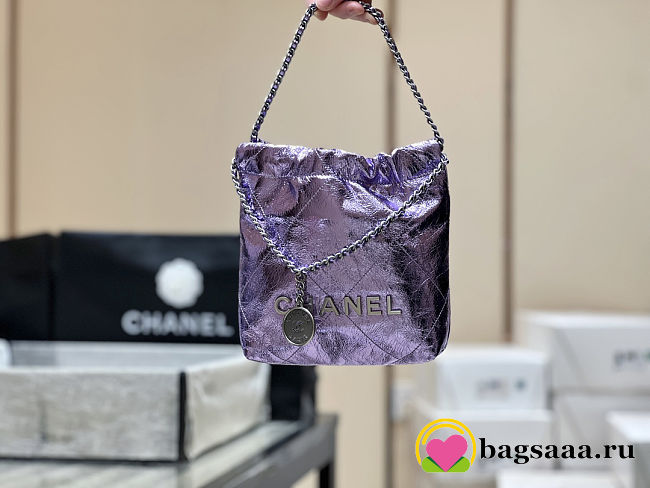 Bagsaaa Chanel 22 Mini Handbag Metallic Lilac AS3980 - 20 × 19 × 6 cm - 1