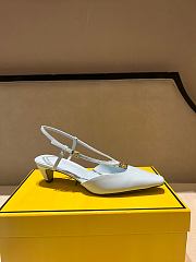 Bagsaaa Fendi FFold Light blue leather low-heeled slingbacks - 3