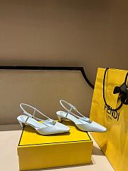 Bagsaaa Fendi FFold Light blue leather low-heeled slingbacks - 2