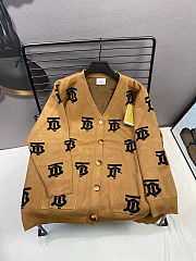 Bagsaaa Burberry Monogram Motif Wool Jacquard Cardigan - 1