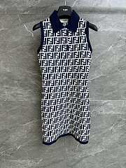 Bagsaaa Fendi FF Cotton Dress Navy Blue - 1