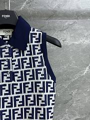 Bagsaaa Fendi FF Cotton Dress Navy Blue - 2