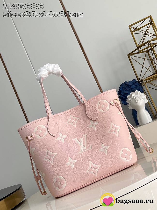 Bagsaaa Louis Vuitton M14210 Neverfull MM Pink - 28 x 14 x 31 cm - 1