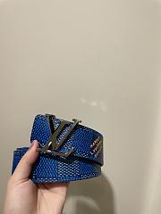 Bagsaaa LV Initiales 40mm Reversible Belt Blue - 3