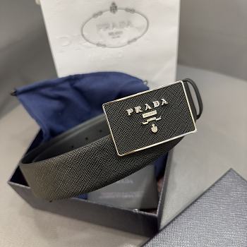 Bagsaaa Prada Saffiano leather belt black