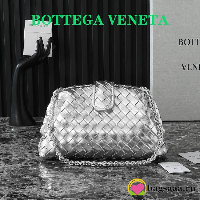 Bagsaaa Bottega Veneta Small Lauren 1980 Silver 805018 - 20.5cm - 1