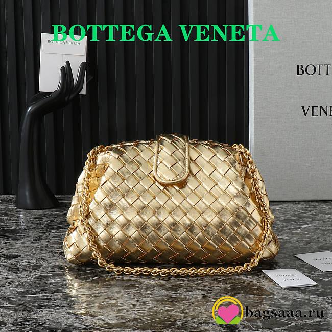 Bagsaaa Bottega Veneta Small Lauren 1980 Gold 805018 - 20.5cm - 1