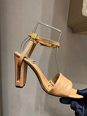 Bagsaaa Fendi Delfina Beige FF nappa leather high-heeled sandals - 9.5cm - 2