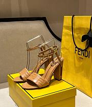 Bagsaaa Fendi Delfina Beige FF nappa leather high-heeled sandals - 9.5cm - 1