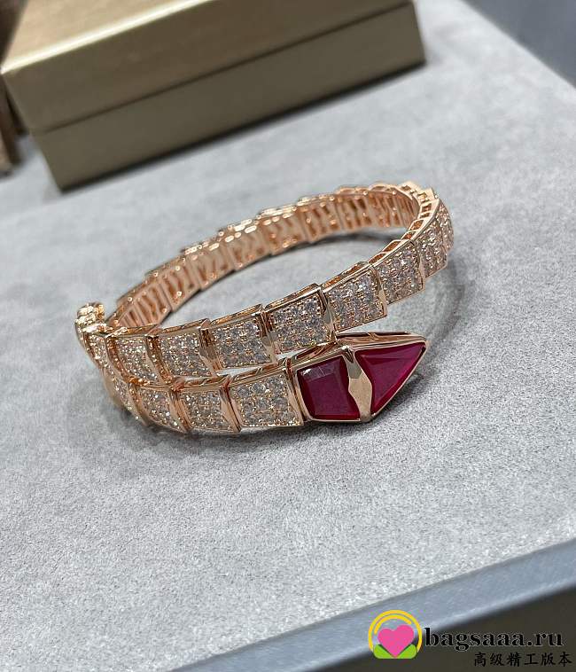 Bagsaaa Bvlgari Serpenti Viper Bracelet rose gold & diamonds - 1