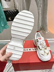 Bagsaaa Roger Vivier Viv' on the Run Sneakers in leather and fabric white & gold - 2