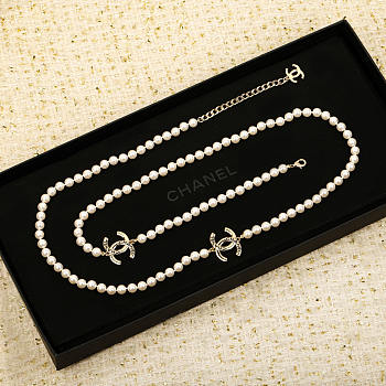 Bagsaaa Chanel Long Pearl Necklace