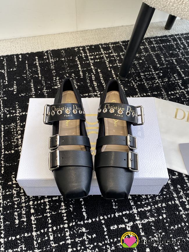 Bagsaaa Dior Punk Ballet Flat Black Supple Calfskin S900 - 1